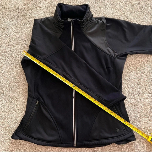 Athleta Black Zip Up Jacket with Hidden Hood - Picture 10 of 10